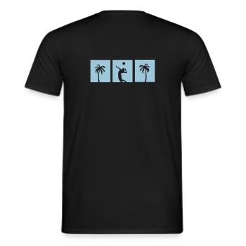 Beachvolleyball,volleyball,beach,netz,strand,sonne - Männer T-Shirt - Schwarz - Hinten - AI Model Male 178 light (178cm)