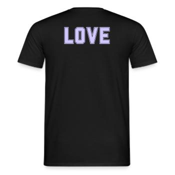 LOVE ist das Wichtigste & Stärkste im Universum - Männer T-Shirt - Schwarz - Hinten - AI Model Male 178 light (178cm)