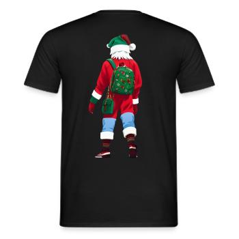 Père Noël moderne en baskets (streetwear) - T-shirt homme - noir - Dos - AI Model Male 178 light (178cm)