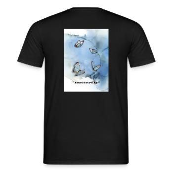 Butterfly/ Schmetterling - Männer T-Shirt - Schwarz - Hinten - AI Model Male 178 light (178cm)