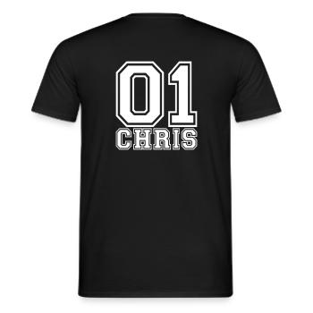 Chris - Name - Männer T-Shirt - Schwarz - Hinten - AI Model Male 178 light (178cm)