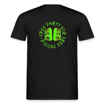 FREE PARTY FOR FREE PEOPLE - Men's T-Shirt - black - Back - AI Model Male 178 light (178cm)