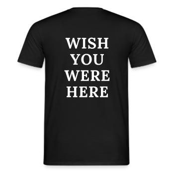 „WISH YOU WERE HERE“ Travis Scott Merchandise - Männer T-Shirt - Schwarz - Hinten - AI Model Male 178 light (178cm)
