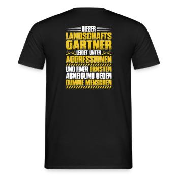 Landschaftsgärtner Gärtner Gartenbau Geschenk - Männer T-Shirt - Schwarz - Hinten - AI Model Male 178 light (178cm)
