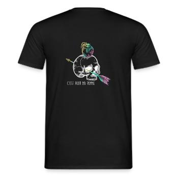 Skull Apple white - T-shirt homme - noir - Dos - AI Model Male 178 light (178cm)