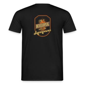 developer - Men's T-Shirt - black - Back - AI Model Male 178 light (178cm)