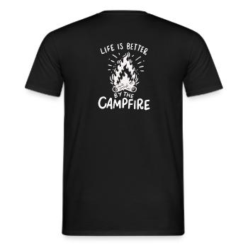 Camping - Life Is Better By The Campfire - Men's T-Shirt - black - Back - AI Model Male 178 light (178cm)