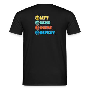 Anime - Männer T-Shirt - Schwarz - Hinten - AI Model Male 178 light (178cm)