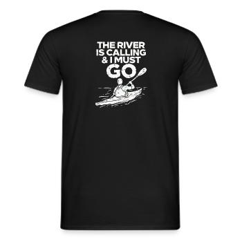Kayaking Kayak Paddling - Men's T-Shirt - black - Back - AI Model Male 178 light (178cm)
