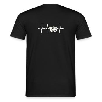 Heartbeat Theater - Men's T-Shirt - black - Back - AI Model Male 178 light (178cm)