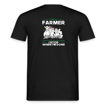 Farmer Saying Gift - Men's T-Shirt - black - Back - AI Model Male 178 light (178cm)
