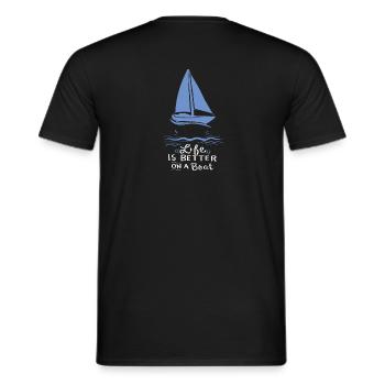 Sailing Sailing Boat - Men's T-Shirt - black - Back - AI Model Male 178 light (178cm)