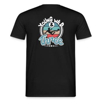 Football 3 ans Enfants Anniversaire d’enfant - T-shirt homme - noir - Dos - AI Model Male 178 light (178cm)