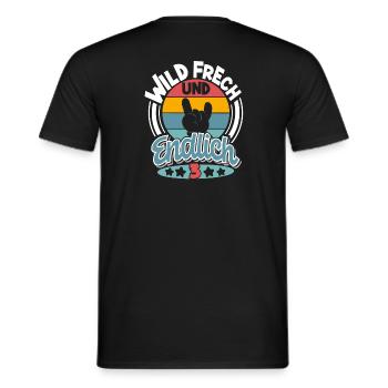 3. Geburtstag Wild Frech Und Endlich 3 - Männer T-Shirt - Schwarz - Hinten - AI Model Male 178 light (178cm)