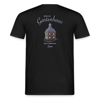Lünen, Haus Oberfelde, kultiges Gartenhaus Spieker - Männer T-Shirt - Schwarz - Hinten - AI Model Male 178 light (178cm)