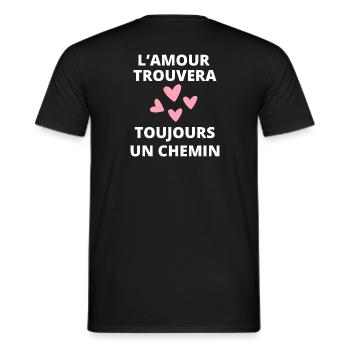 Love Will Always Find a Way - Men's T-Shirt - black - Back - AI Model Male 178 light (178cm)