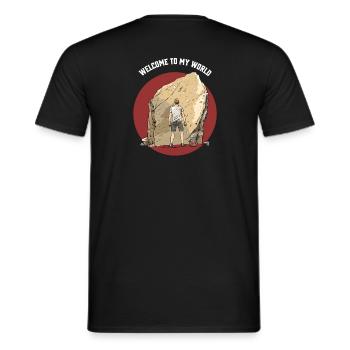 stylisches Boulder T-Shirt Junge beim felsklettern - Männer T-Shirt - Schwarz - Hinten - AI Model Male 178 light (178cm)