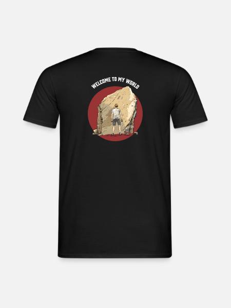 stylisches Boulder T-Shirt Junge beim felsklettern - Männer T-Shirt - Schwarz