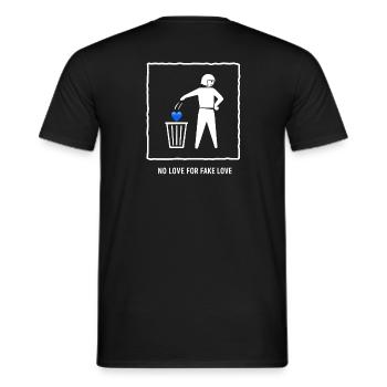Pas d’amour pour un amour faux - T-shirt homme - noir - Dos - AI Model Male 178 light (178cm)