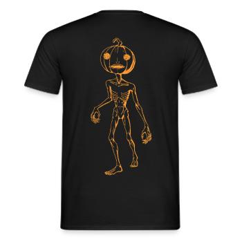 Kabocha-Albtraum – Amber - Männer T-Shirt - Schwarz - Hinten - AI Model Male 178 light (178cm)