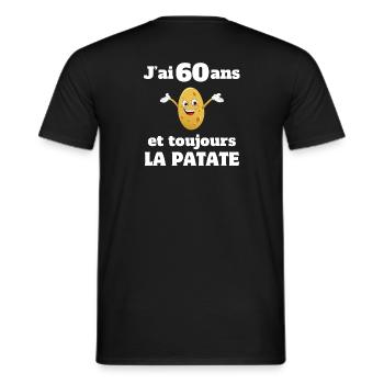 Birthday, 60 Year Anniversary, 60 Years - Men's T-Shirt - black - Back - AI Model Male 178 light (178cm)