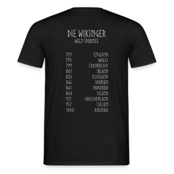 Viking tour dates - Men's T-Shirt - black - Back - AI Model Male 178 light (178cm)