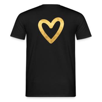 Herz gold I Symbol Liebe Geschenk - Männer T-Shirt - Schwarz - Hinten - AI Model Male 178 light (178cm)