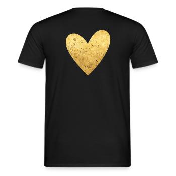 Herz gold Symbol Liebe Geschenkidee - Männer T-Shirt - Schwarz - Hinten - AI Model Male 178 light (178cm)