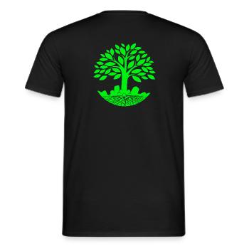 tree of life, zen, ecology - Men's T-Shirt - black - Back - AI Model Male 178 light (178cm)