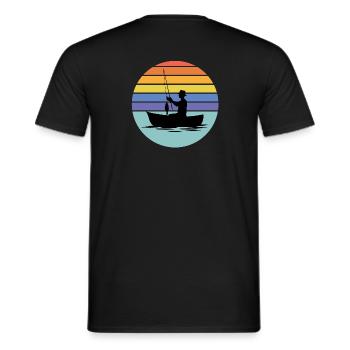 fishing, fisherman, fishing rod - Men's T-Shirt - black - Back - AI Model Male 178 light (178cm)