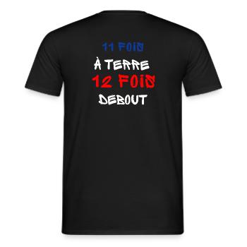 Cartoon 11 Times to Tender - Men's T-Shirt - black - Back - AI Model Male 178 light (178cm)