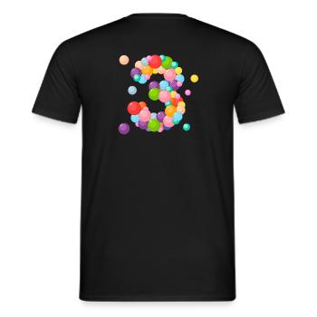 three years, I am 3 years old, birthday 3 years, 3 years old - Men's T-Shirt - black - Back - AI Model Male 178 light (178cm)