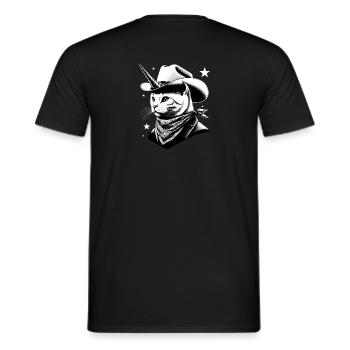 Cowboy chat-licorne - T-shirt homme - noir - Dos - AI Model Male 178 light (178cm)