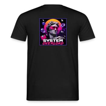 Art de surcharge du système rétro Vaporwave Synthwave - T-shirt homme - noir - Dos - AI Model Male 178 light (178cm)