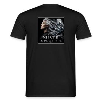 Pouvoir de la Sœur Argentée Fière des Cheveux Gris - T-shirt homme - noir - Dos - AI Model Male 178 light (178cm)