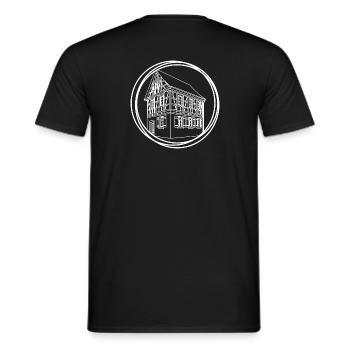 Linienhaus Kreiszeichnung - Männer T-Shirt - Schwarz - Hinten - AI Model Male 178 light (178cm)