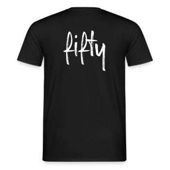 50 fifty birthday gift number fifty - Men's T-Shirt - black - Back - AI Model Male 178 light (178cm)