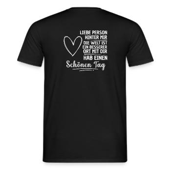 Liebe Person Spruch - Männer T-Shirt - Schwarz - Hinten - AI Model Male 178 light (178cm)
