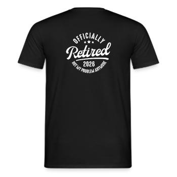 Retraité officielle 2026 - T-shirt homme - noir - Dos - AI Model Male 178 light (178cm)