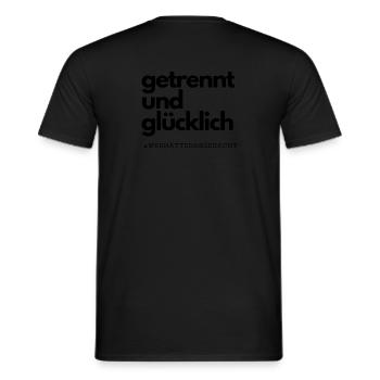 PLÖTZLICH GETRENNT - Männer T-Shirt - Schwarz - Hinten - AI Model Male 178 light (178cm)