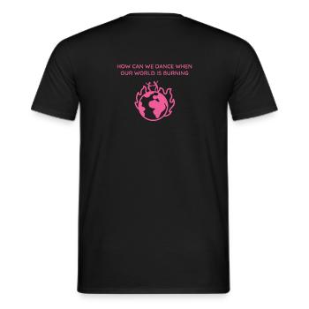 COMMENT POUVONS-NOUS DANSER ALORS QUE NOTRE MONDE BRÛLE EN ROSE - T-shirt homme - noir - Dos - AI Model Male 178 light (178cm)