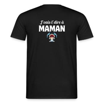 J'vais l'dire à maman, enfant, mère - T-shirt homme - noir - Dos - AI Model Male 178 light (178cm)