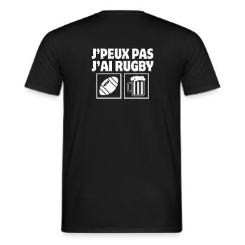 rugby, fan de rugby, rugby humour, rugby sport - T-shirt homme - noir - Dos - AI Model Male 178 light (178cm)