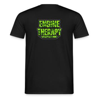 Engine Therapy – Schrauber Spruch Auto Tuning Werk - Männer T-Shirt - Schwarz - Hinten - AI Model Male 178 light (178cm)