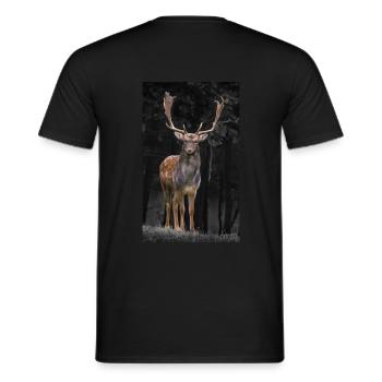 cerf - T-shirt homme - noir - Dos - AI Model Male 178 light (178cm)