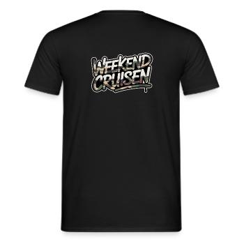 Weekend Cruising Camouflage for Car Fans - Men's T-Shirt - black - Back - AI Model Male 178 light (178cm)
