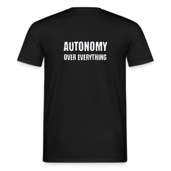 Autonomie über alles Neurodivergente PDA-Geschenk - Männer T-Shirt - Schwarz - Hinten - AI Model Male 178 light (178cm)