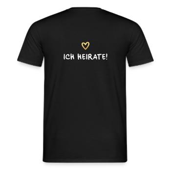 Ich heirate Herz gold Hochzeit Geschenk - Männer T-Shirt - Schwarz - Hinten - AI Model Male 178 light (178cm)