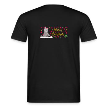 Kultiger Wolf Weihnachten, MÄHrry Christmähs Stern - Männer T-Shirt - Schwarz - Hinten - AI Model Male 178 light (178cm)