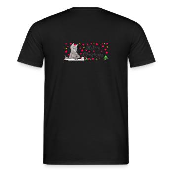 Cult Wolf Christmas, MÄHrry Christmäh’s Heart - T-shirt homme - noir - Dos - AI Model Male 178 light (178cm)